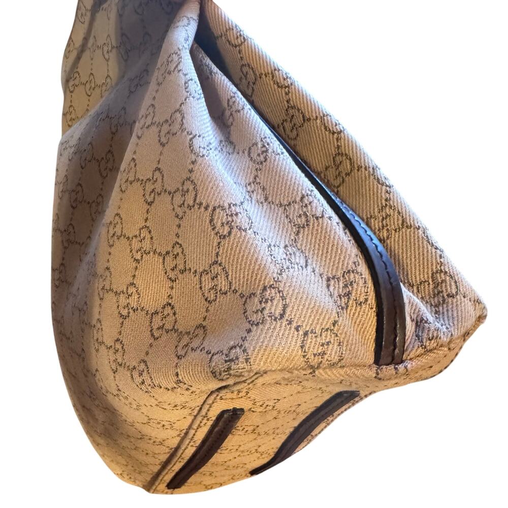 Auth. Vintage Gucci Tan GG Canvas Tote Shoulder Bag - Picture 7 of 16